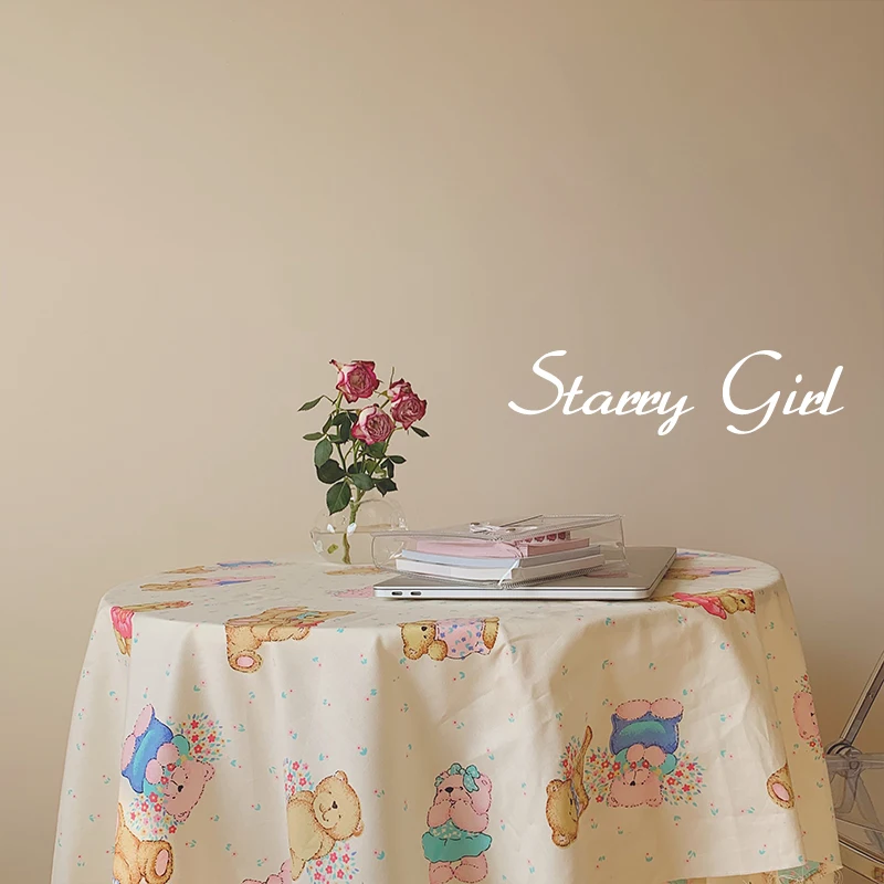 

Скатерть с рисунком Маши и медведя в Корейском стиле blog ins и настольных скатертей ретро декоративное фоновое полотно для диких реквизит для ...