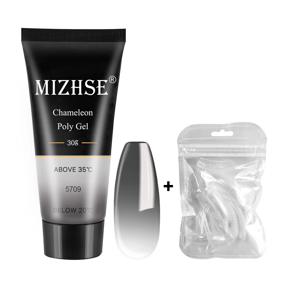 MS-WB5709-36TIPS MIZHSE поли гель розовый белый металл с прозрачными кристаллами УФ светодиодный гель лак Декоративный Лак для ногтей набор быстрое строительство для наращивания ногтей полигель - Цвет: MS-WB5709-36TIPS