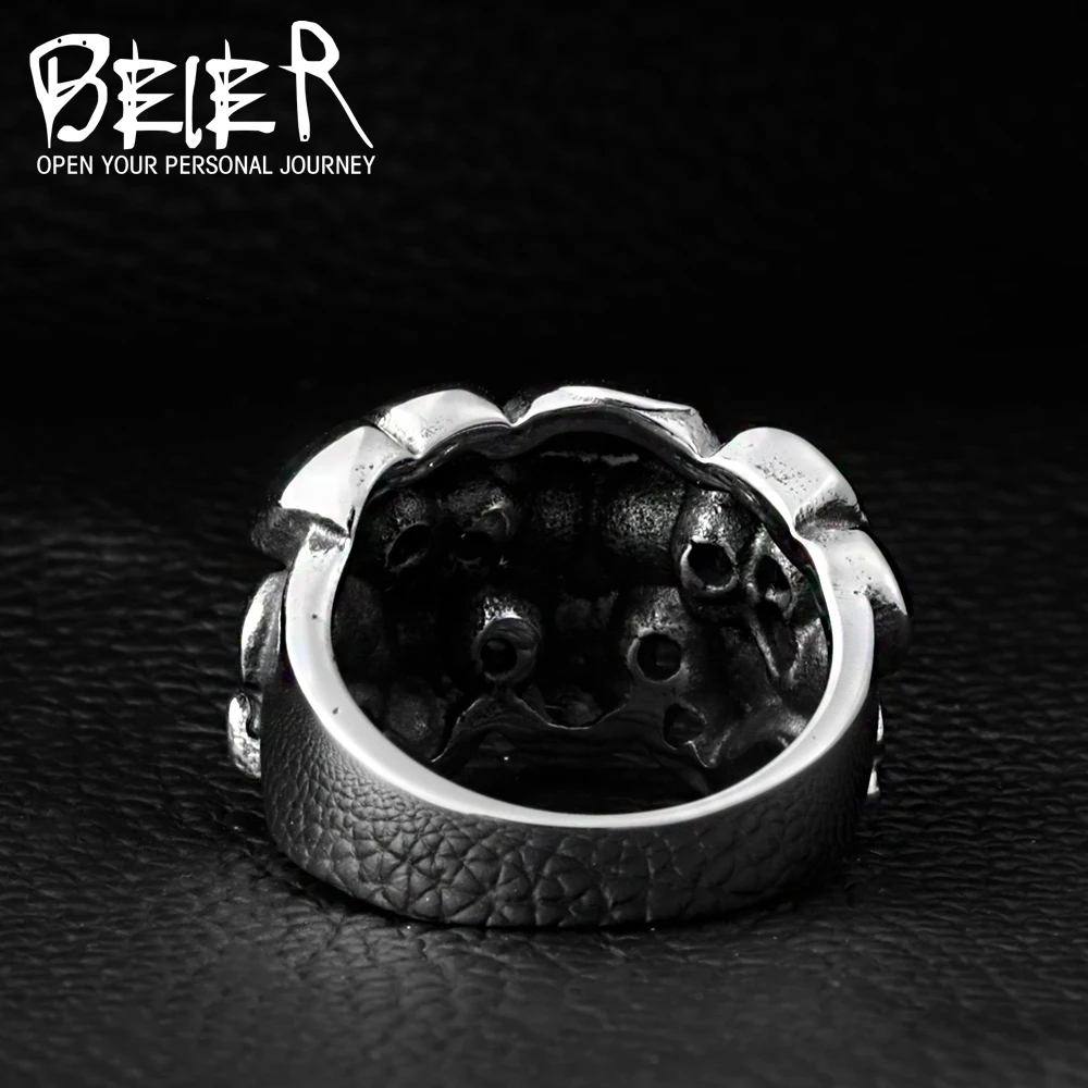 Cheap Men's Punk Biker 316L Stainless Steel Unique Design Skull Ring Jewelry BR8-041 US Size