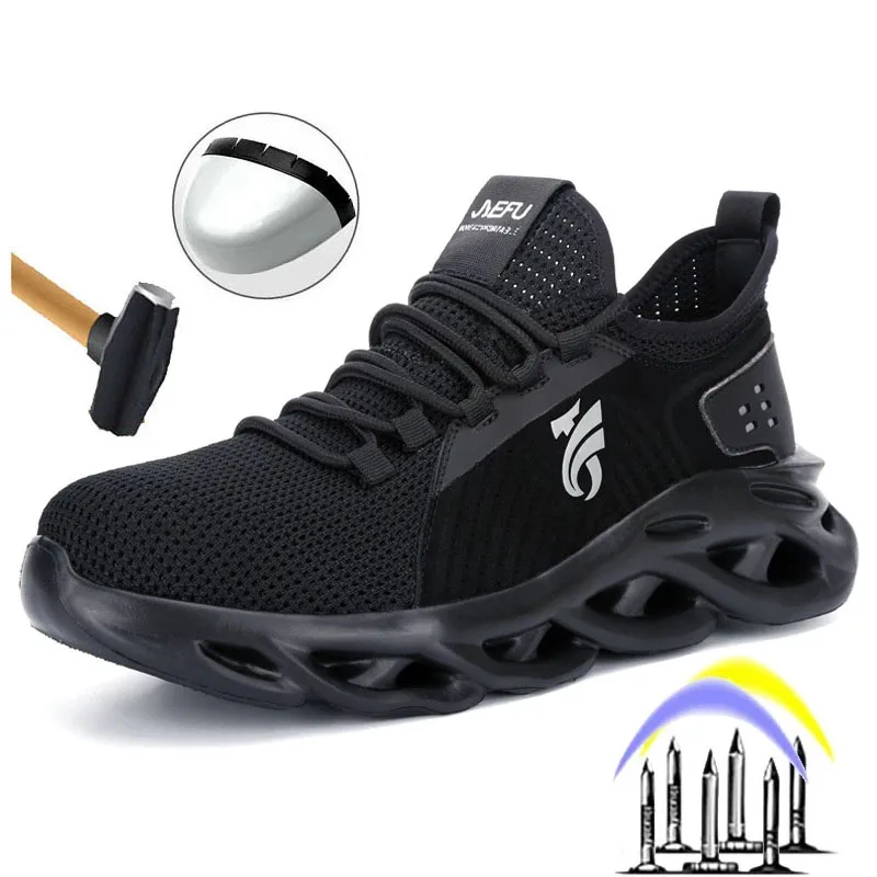 

Мужская Уличная дышащая защитная обувь со стальным носком, Легкая удобная рабочая обувь, безопасные ботинки