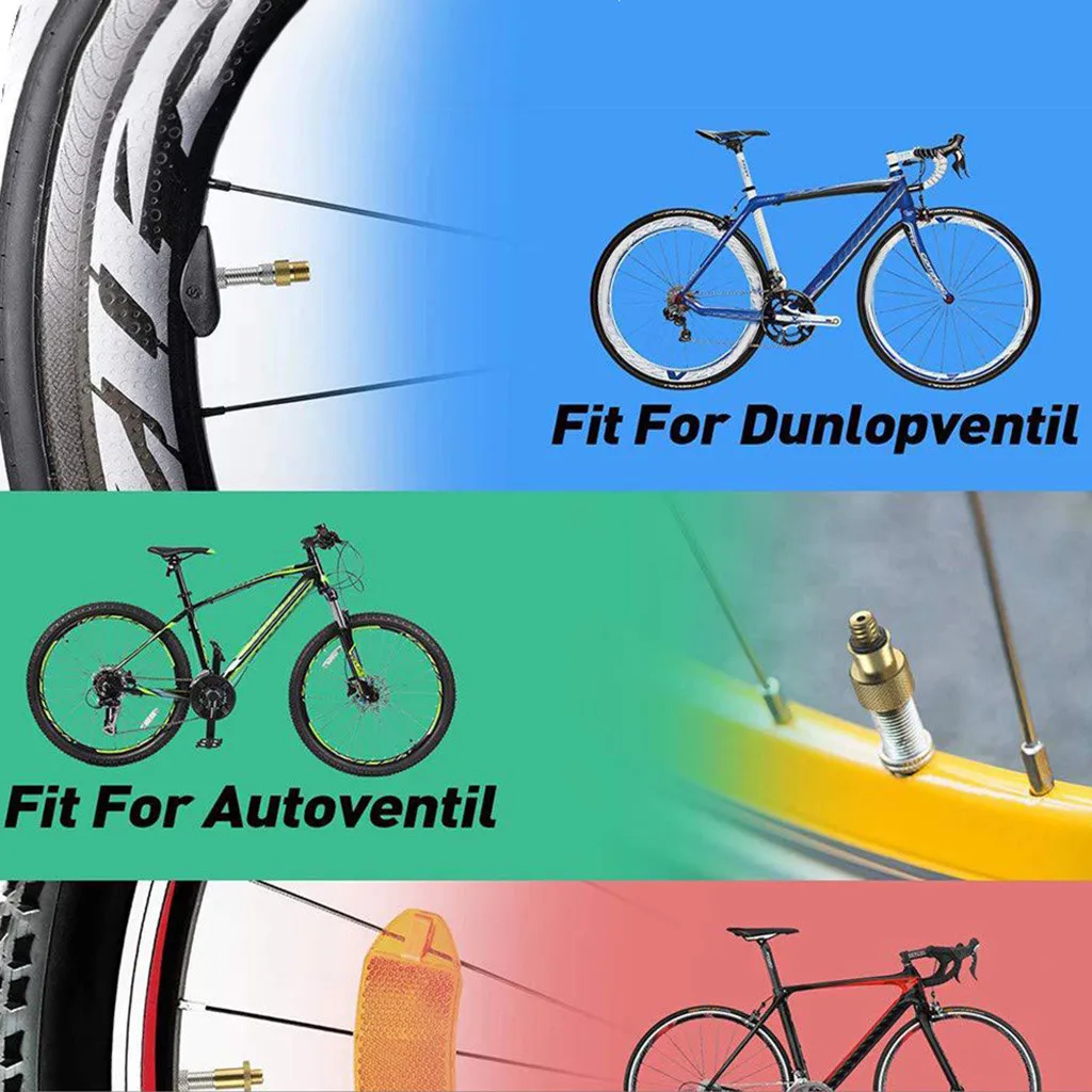 

16 Pcs Valve Adapter Convertr Road Bike Bicycle Pump Tube Presta To Schrader with Ring Seal Cycle Accessories Needle Converter