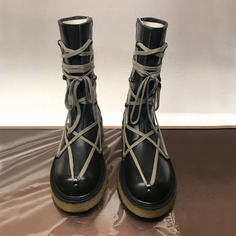 Женские ботинки в стиле милитари дизайнерские ботинки-дезерты на толстой