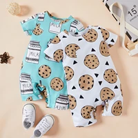 1pc baby romper for newborn spring autumn cute cookies milk pattern baby clothes sweet babys sets
