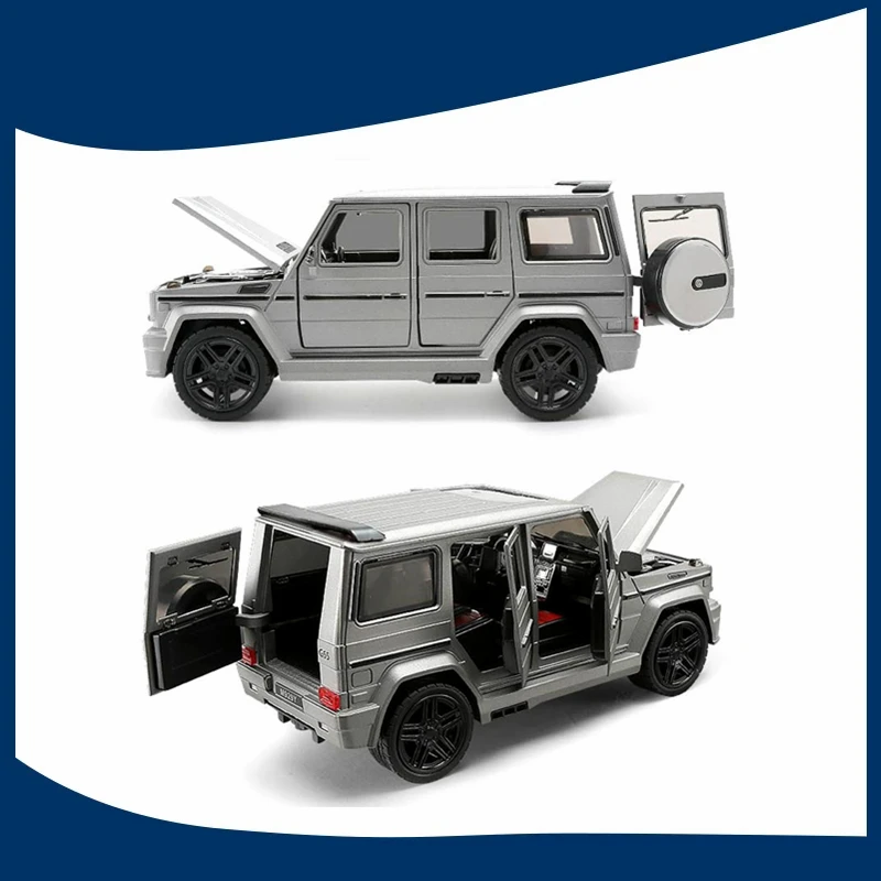 

1:24 Diecast Toy Car Model Metal Toy Vehicle Wheels G65 High Simulation Sound And Light Pull Back Car Collection Kids Toys Gift