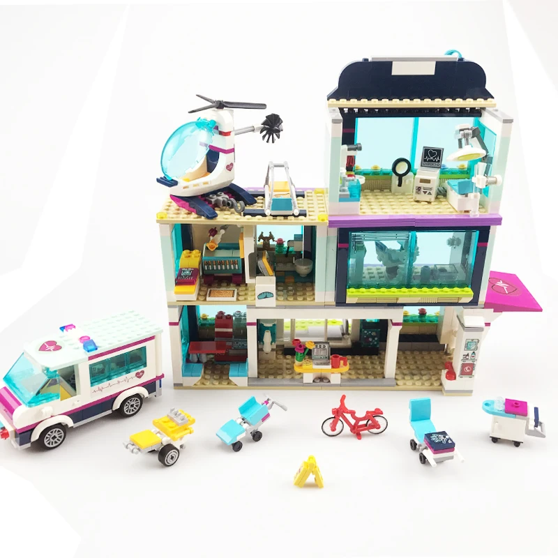 

Girl Series Heartlake Riding Club Horse Vet Trailer Car Building Blocks Bricks Toys For Kids Christmas gift Compatible Friends