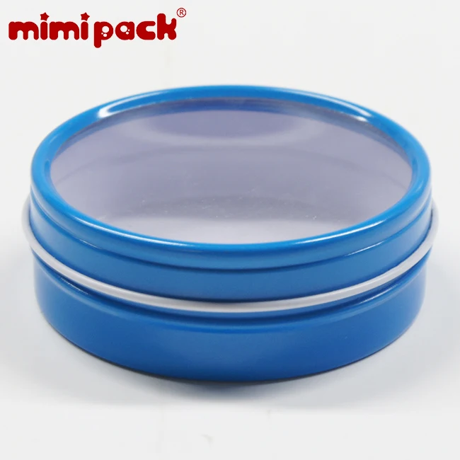 Mimipack мелкой круглой формы окна скольжения крышки 24 шт. Олова коробка для шоколада, конфеты, специи, сувениры, свечи - Color: Azure