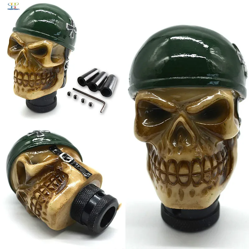 

Vehicle Cross of Iron Helmet Skull Style Car Gear Knob Handles Gear Shift Knob Manual Shifter Shift Lever Knob Handbrake Covers