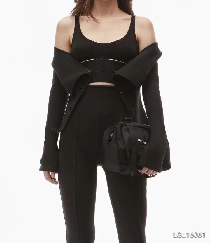 Новинка модный нишевой вязаный кардиган с одним открытым плечом и воротником 21