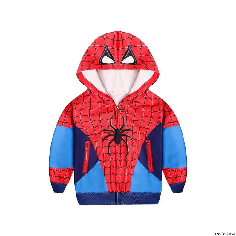 Детская толстовка с капюшоном и принтом Человек-паук | одежда обувь