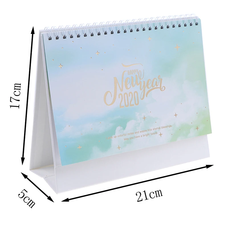 2020 Dreamy Colorful Desktop Standing Coil Paper Calendar Memo Daily Schedule Table Planner Yearly Agenda Organizer | Канцтовары для