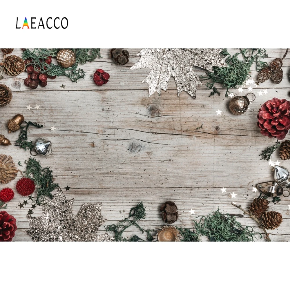 Laeacco Christmas Tree Photography Backgrounds Wooden Board New Year Customized Portrait Photographic Backdrops For Photo Studio |