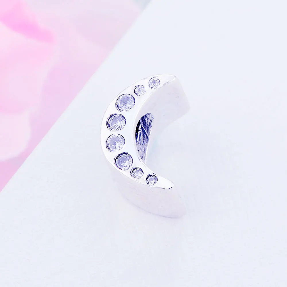 Оптовая продажа цена браслет шарма класса люкс 925 стерлингового серебра луна