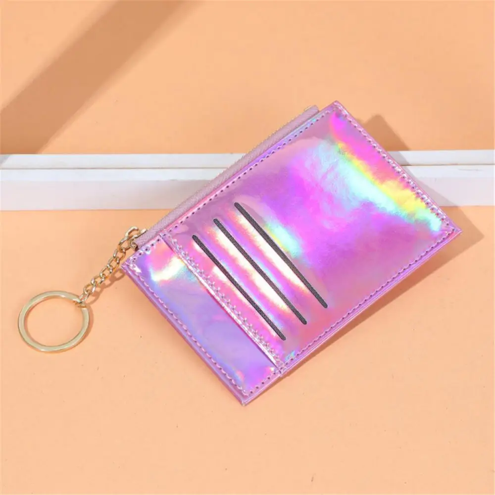 

Fashion PU Laser Zipper Coin Purse Mini Wallet Credit ID Card Multi-Card Holder Package Organizer Bag Student Women Slim Wallet