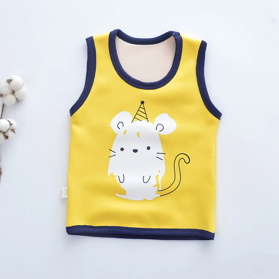 Зимний детский жилет PPXX меховой мультяшная теплая детская куртка без рукавов для