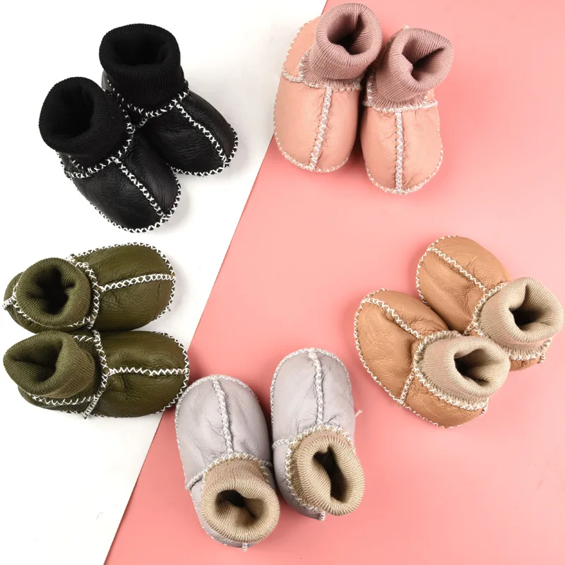 

Snow Baby Booties 0-12M Boy Girl Boots Crib Shoes Winter Warm Cotton One Piece of Fur Newborn Toddler First Walkers Shoe CSH1170