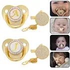 Персонализированная детская пустышка, Детская пустышка, зажим-цепочка, 26 букв, силиконовая детская пустышка, подарок