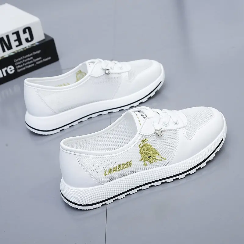 

Women Shoes Flats Fashion Casual Ladies Shoes Woman Lace-Up Mesh Breathable Female Sneakers Tenis Feminino