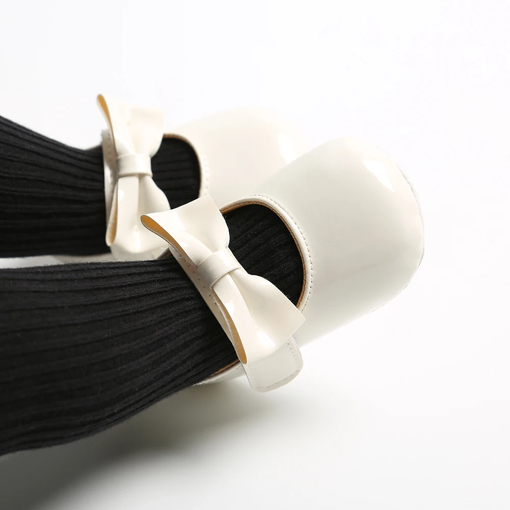 Обувь для маленьких девочек из искусственной кожи с пряжкой пинетки бантом