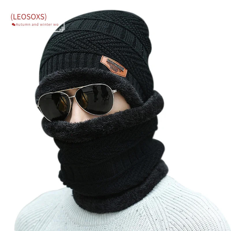 

Fashion Autumn Winter Wool Hats Men's Outdoor Riding Plus Velvet Warm Knitted Hats Women's Cold-proof Caps Parent-child Caps