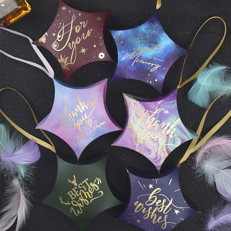 50 шт. в форме звезды коробка для конфет звездное небо спасибо свадебные сувениры