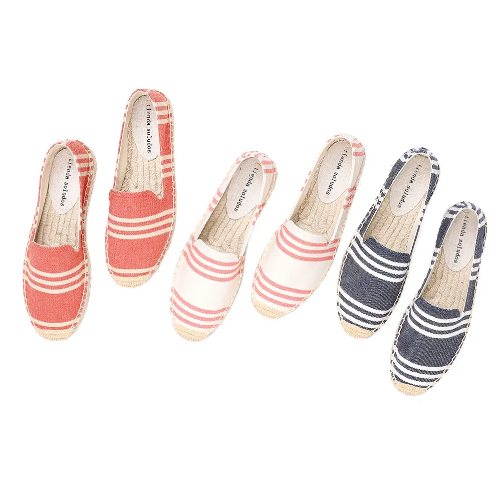 

2021 Top Fashion New Arrival Flat Platform Hemp Rubber Slip-on Casual Sapatos Zapatillas Mujer Womens Espadrilles Shoes