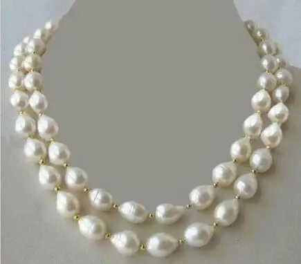 

noble jewelry elegant 10-11mm south sea white round pearl necklace 925s