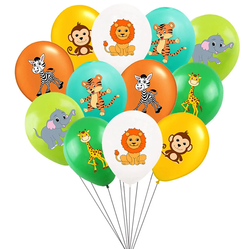 10 шт. мультфильм животных конфетти воздушные шары Зебра обезьяна Лев латексные