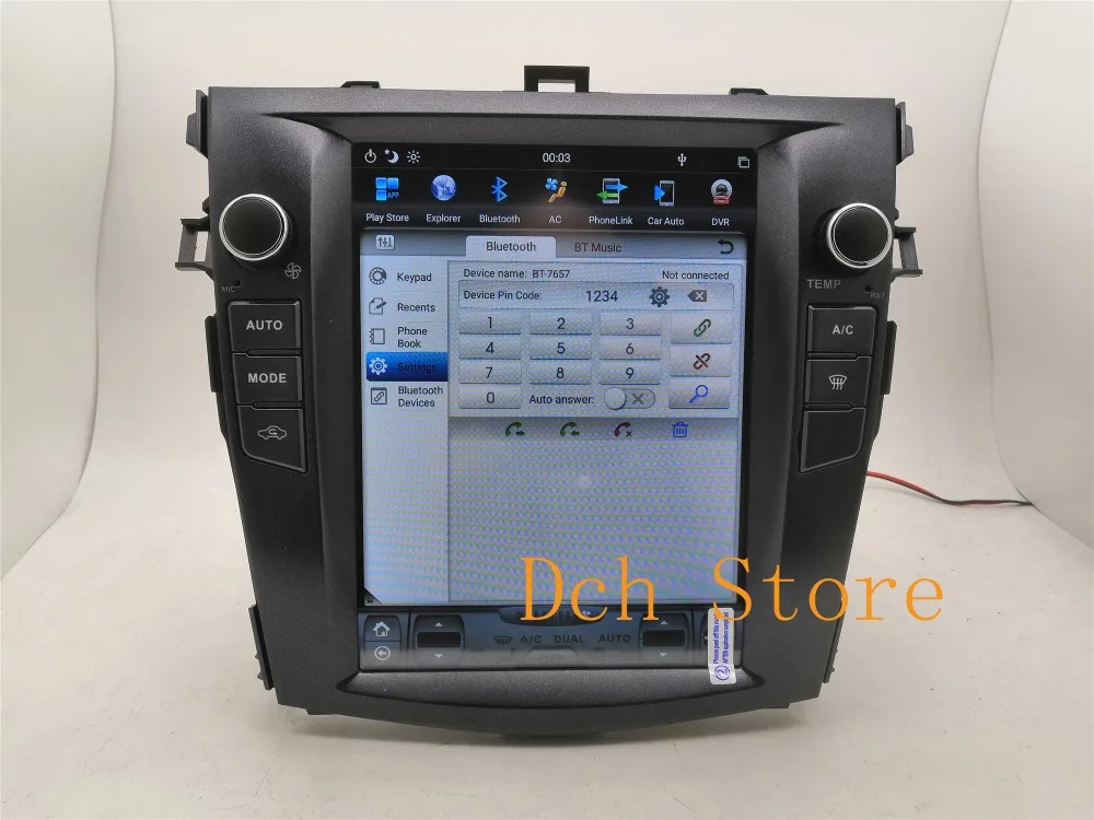 10,4 дюймов Tesla стиль Android 8,1 автомобильный dvd-плеер gps для Toyota Corolla 2006-2013 4G ram навигация для авто AC ips PX6 CARPLAY