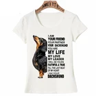 Летняя женская футболка с коротким рукавом I Am Your Friend Partner Your Dachshund Dog You My Life, милые повседневные топы для девочек, детские белые футболки
