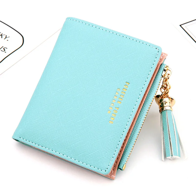 Women Wallet Lovely Short Paragraph Zipper Hasp Purse Small Clutch Fashion Buckle PU Female Wallets Card Holder Coin Storage Bag