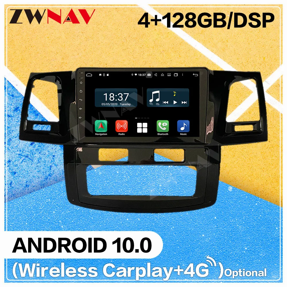 

128G Carplay Android радио приемник для TOYOTA Fortuner HILUX Revo 2005- 2012 2013 2014 2015 аудио стерео видео плеер головное устройство