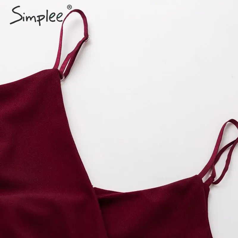 Simplee сексуальное платье с v-образным вырезом без рукавов разрезом женское