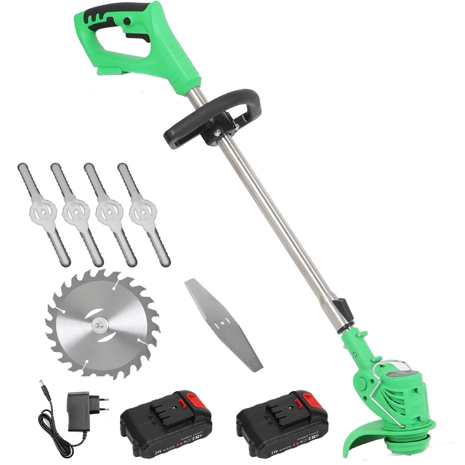 

21V 3000 Mah Draadloze Elektrische Grastrimmer Edger Grasmaaier Borstel Snoeien Cutter Kit Tuingereedschap Met Vervang Blade