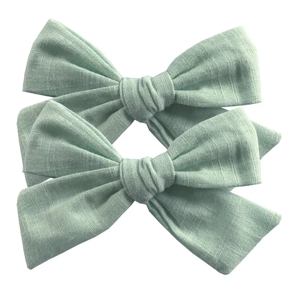 Solid color-510 BEILARRY, 2 шт., 4-дюймовые зажимы из хлопчатобумажной ткани с бантиком для маленьких девочек, заколки для волос с бантиком, заколки, заколки для волос, головные уборы, аксессуары для волос - Цвет: Solid color-510