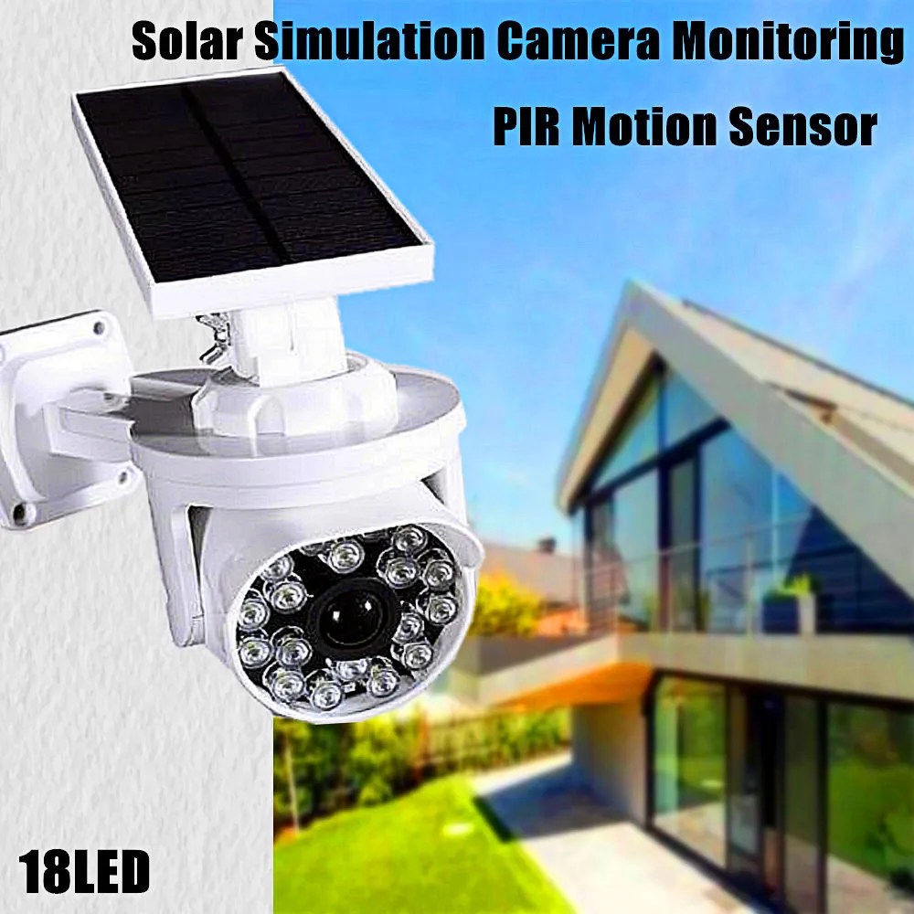 

New 18LED Solar Simulation Monitoring PIR Motion Sensor Wall Lamp Waterproof 3modes For Garden Front Door Garage Security Light
