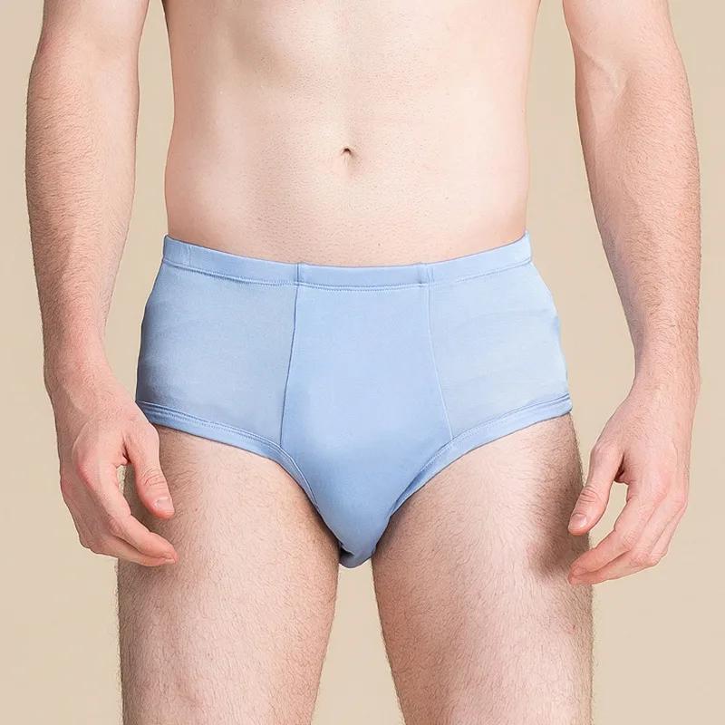 Мужские шелковые трусы тонкие двусторонние трикотажные бриджи со средней