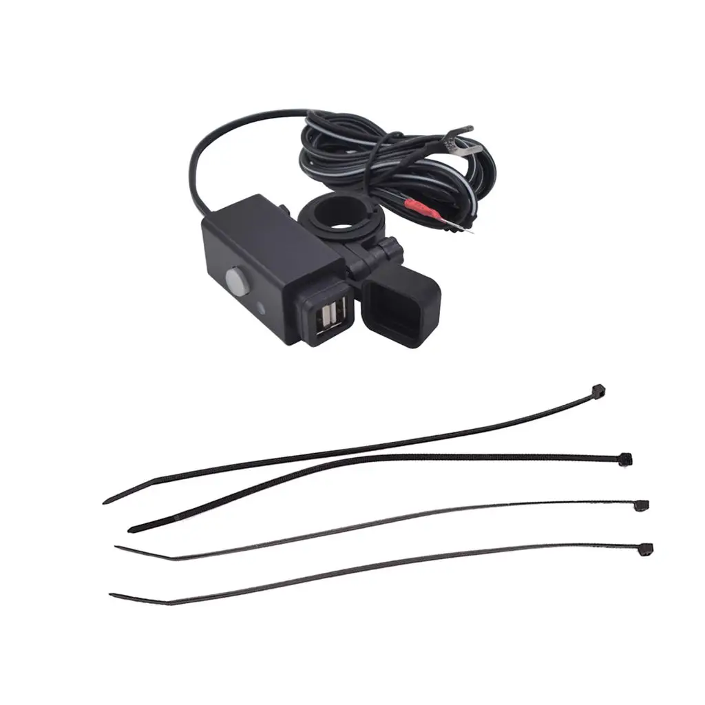 

Motorcycle Vehicle Dual USB Phone Charger with Square Waterproof Switch