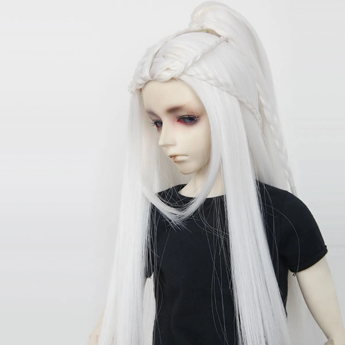 Кукольный парик luodoll Bjd wig одиночное седло 3 точки sd doll in the sub - wigs белый серебристый