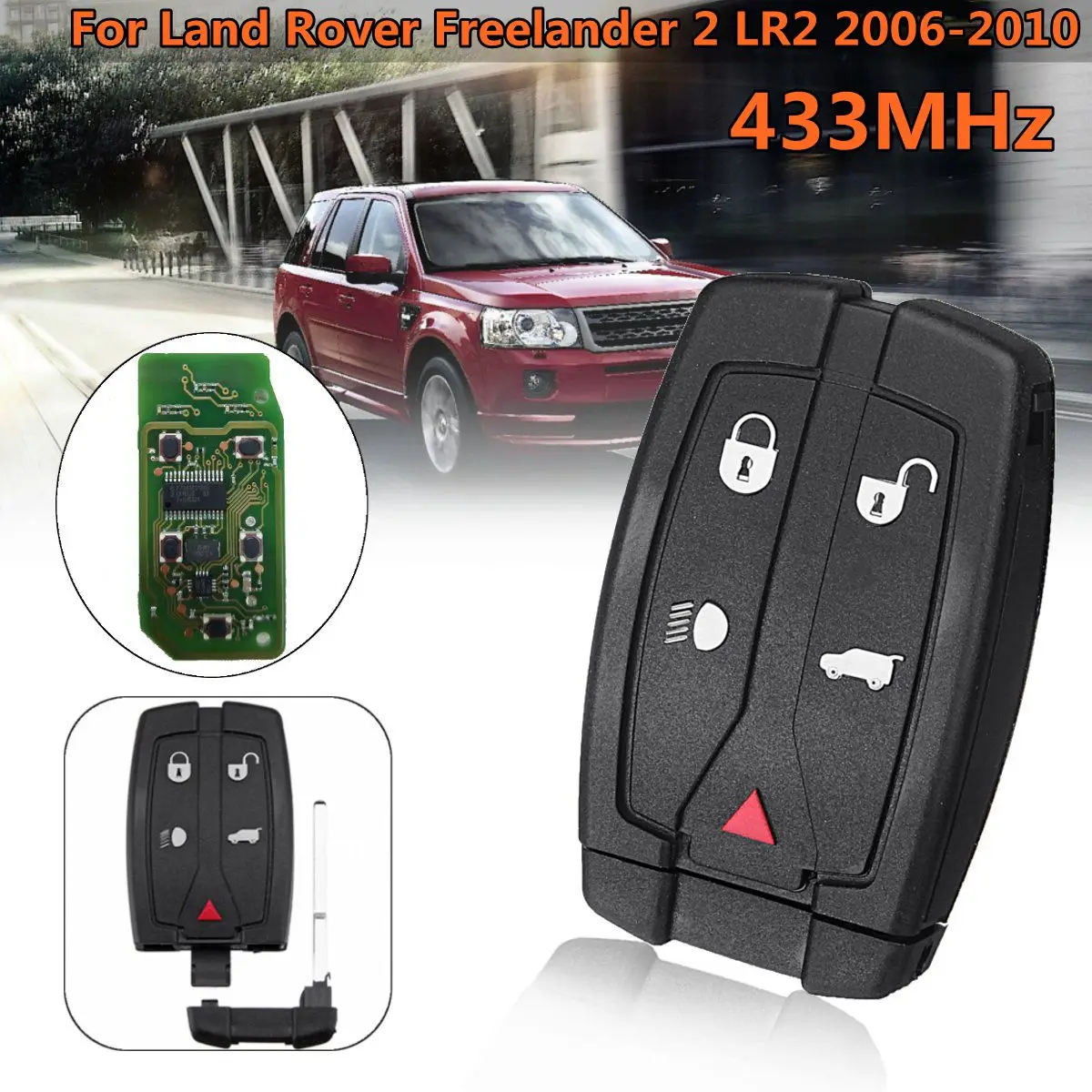 LR013005 433 МГц 5 кнопок автомобильный пульт Умный брелок чехол для Land Rover Freelander 2 LR2 2006