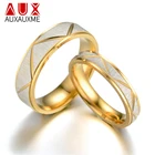 Парные кольца Auxauxme 6 мм из нержавеющей стали, золотые матовые свадебные кольца для женщин и мужчин, обручальные Подарки для женщин