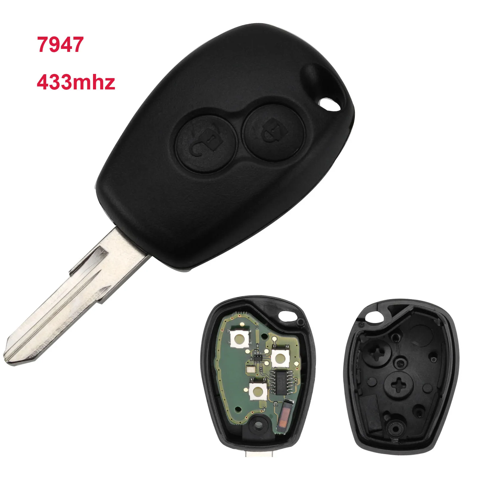 VAC102 Jingyuqin 10p Автомобильный Дистанционный ключ Костюм для Renault Megane Modus Clio Kangoo Logan Sandero Duster ASK PCF7946/PCF7947 с чипом 433 МГц - Количество кнопок: VAC102