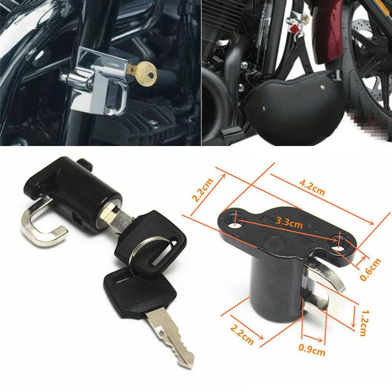 

Motorcycle Scooter Helmet Lock Secure with 2 Keys Universal Fitment