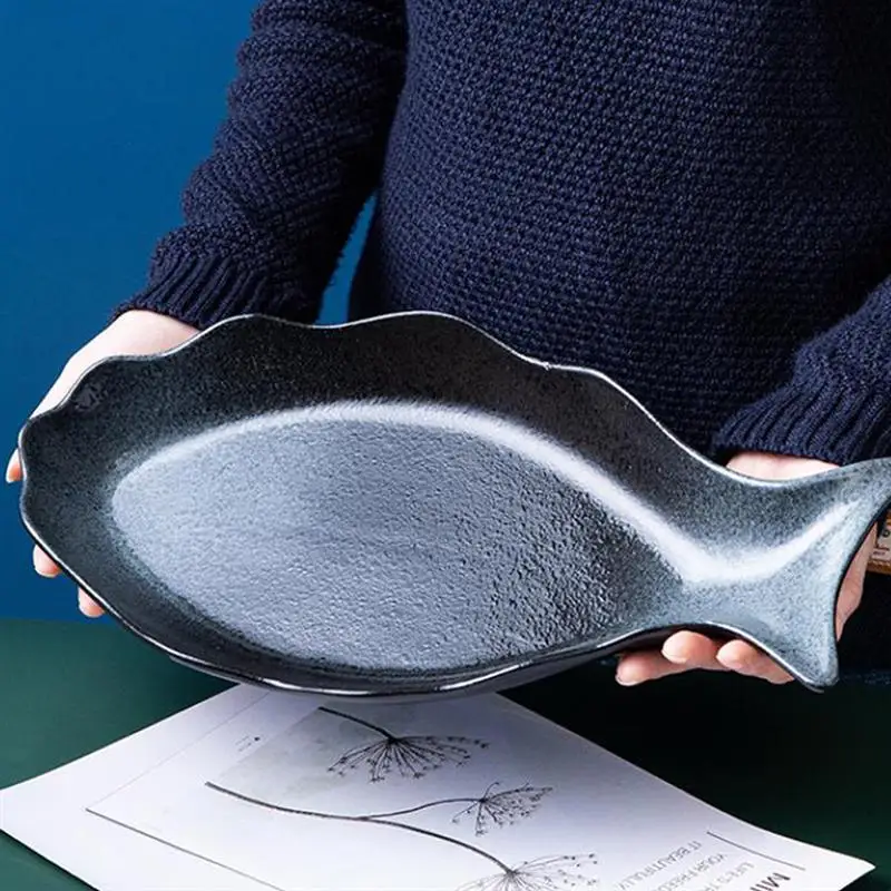 

Керамическая тарелка, необычная тарелка для рыбы, домашняя тарелка для ресторана