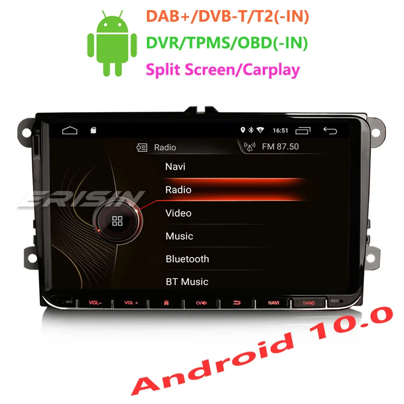 Erisin ES4291V 9 &quotAndroid 10 0 Автомагнитола GPS WiFi 4G TPMS DVR DAB + DSP CarPlay для VW Seat Skoda|CD-плеер авто| |