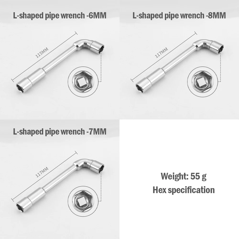 

6mm 7mm 8mm Hexagonal wrench L-shaped Ender 3 E3D MK8 Nozzle Screw Nut Wrench Sleeve Maintenance Tool Sleeve Wrench