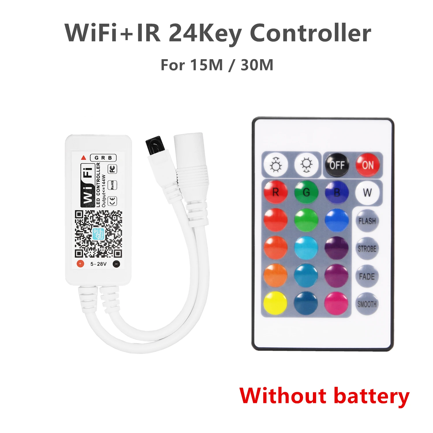 15M WiFi LED Strip Light RGB Tape Diode Neon Ribbon tira fita SMD 5050 30M Flexible Light String With WiFI Controller adapter