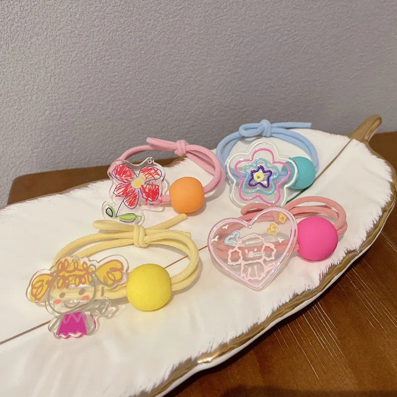 

Simple Cute Children Hair Ties Small Princess Candy Color Hair Ropes for Girl Fashion Elastic Hair Band Accessories