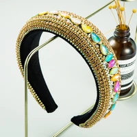 european american fashion versatile crystal headband female luxury color crystal natural rhinestone hair accessories za women