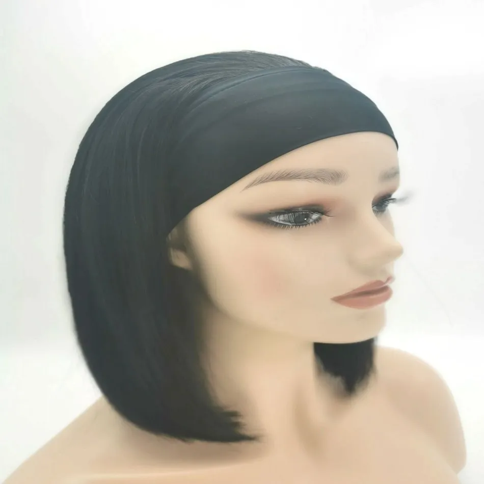 100% Human Hair Headband Wigs Extension Straight Bobo Wave Headband Hair Wigs Brazilian Virgin Remy Human Hair Wigs For Beauty