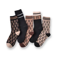 21 new fashion socks luxury letters trend brand cotton logo f men women tube big design high end breathable warm socks 5 pairs